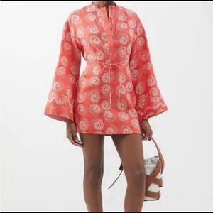 NWT STAUD Red Tunic Bishop Sleeve Sundress